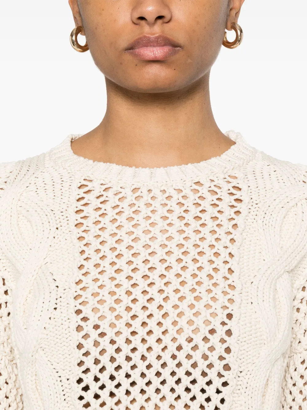 Shop Peserico Cotton Tricot Sweater In Neutrals