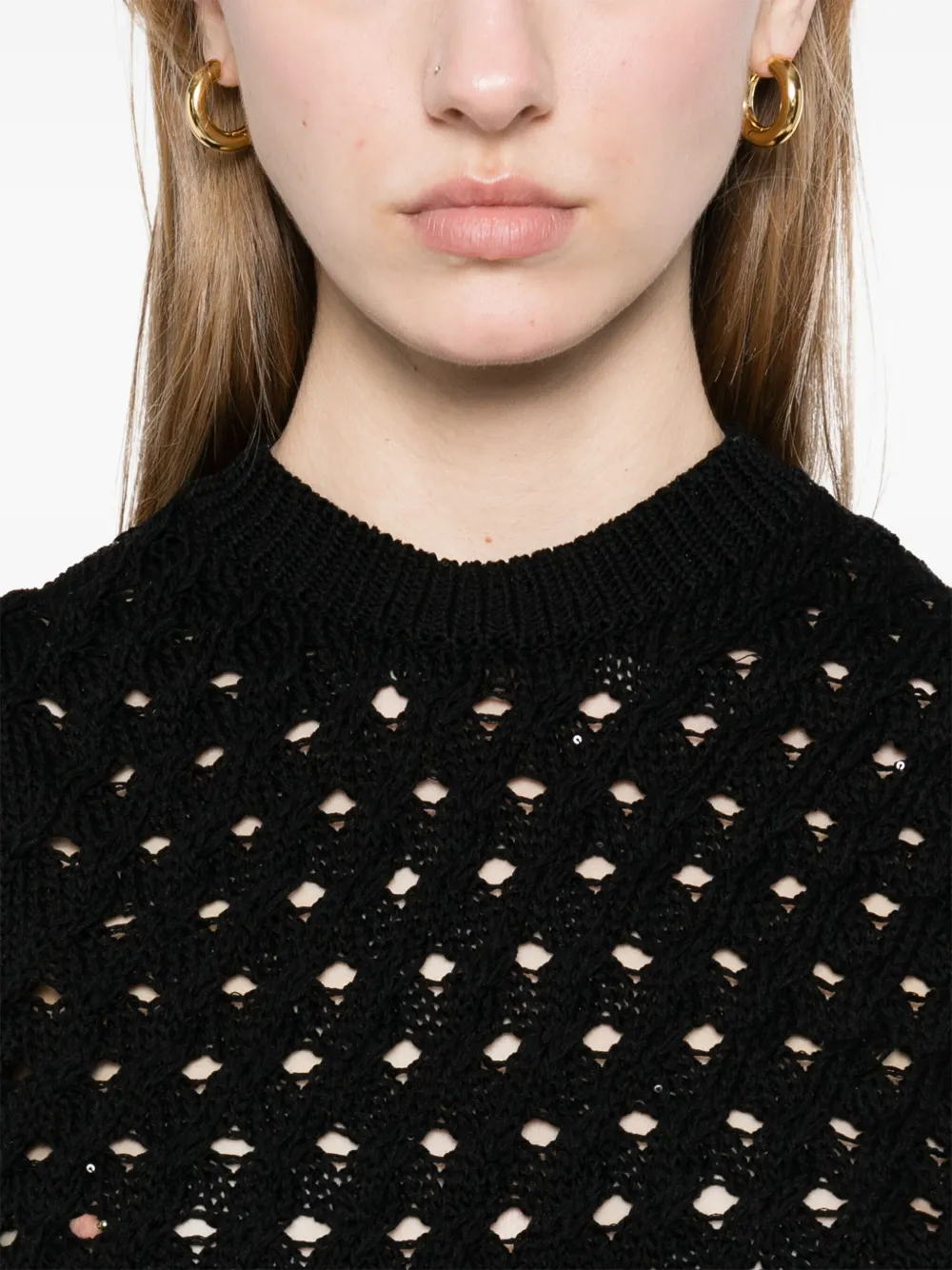 Shop Peserico Open-knit Tank Top In Black