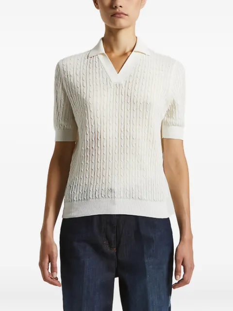 Peserico cable-knit polo top