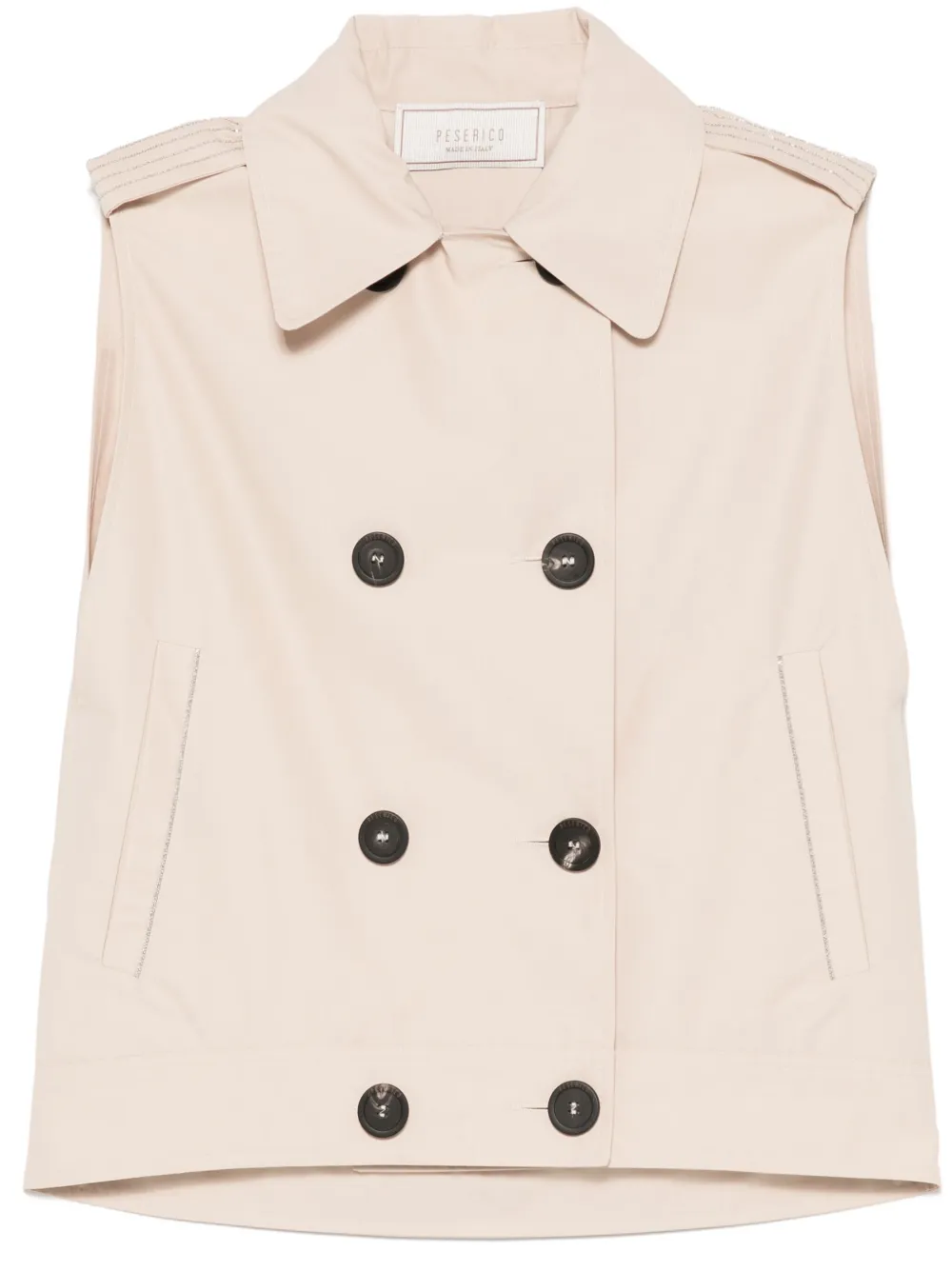 Shop Peserico Bead-detail Gilet In Neutrals