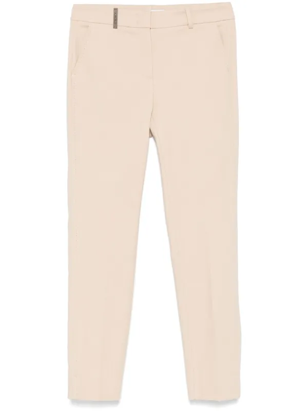 Peserico pressed-crease tapered-leg trousers