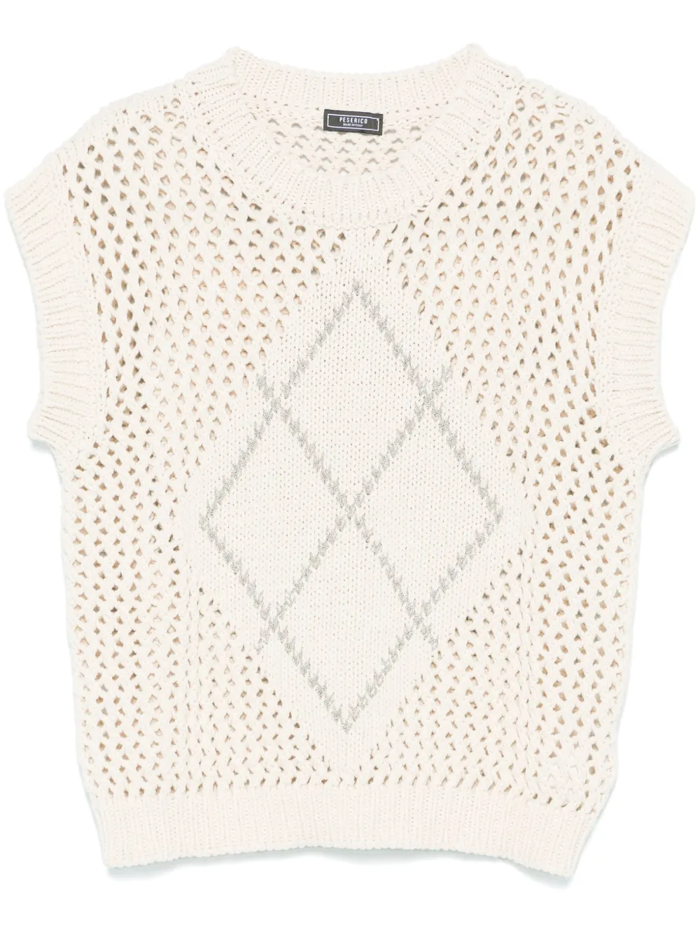 Shop Peserico Punto Luce Tricot Vest In Neutrals