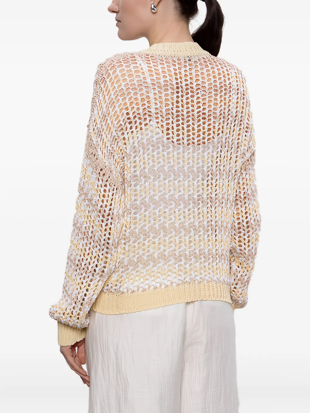 Peserico Open-knit Cardigan In Neutral