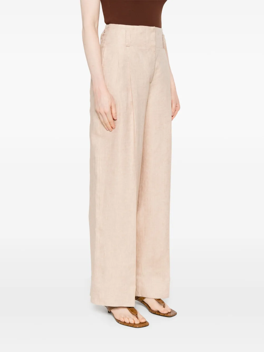 Peserico Linnen broek Beige