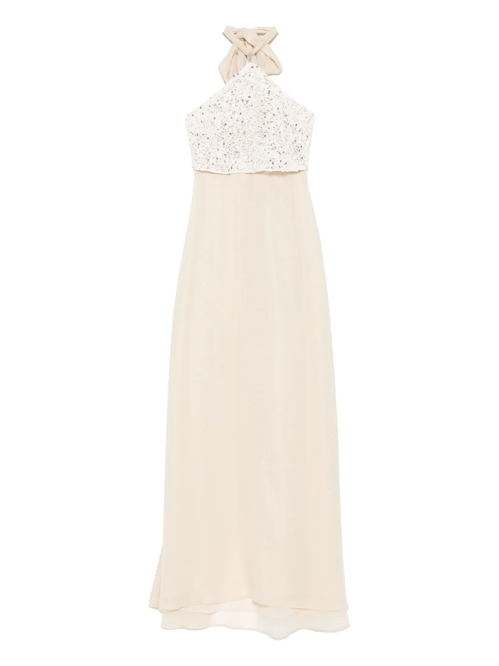 contrast-panel maxi dress
