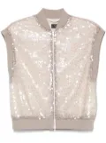 Peserico sequin-embellished gilet - Brown