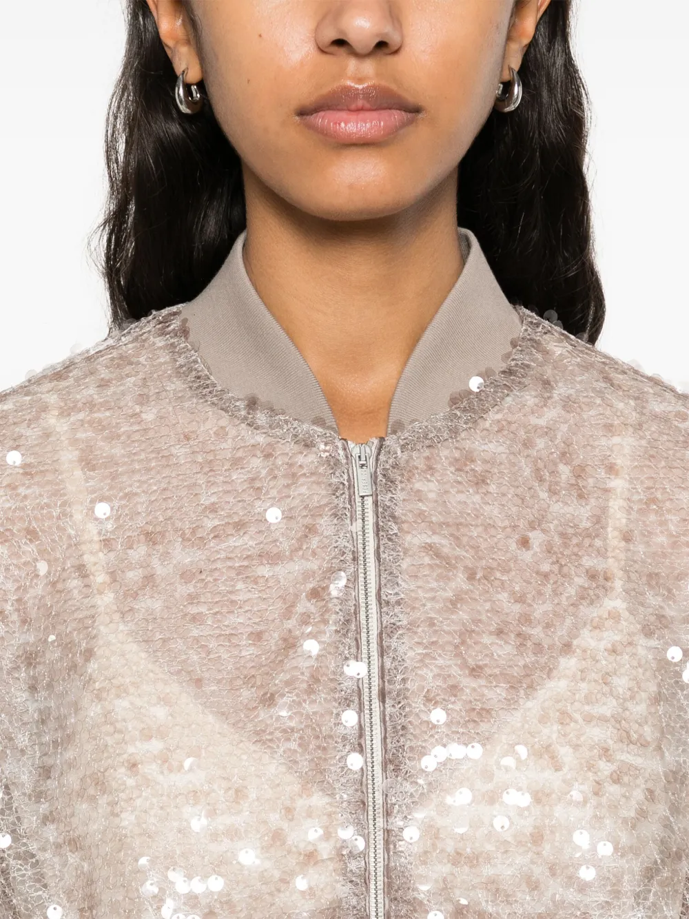 Shop Peserico Sequin-embellished Gilet In Brown