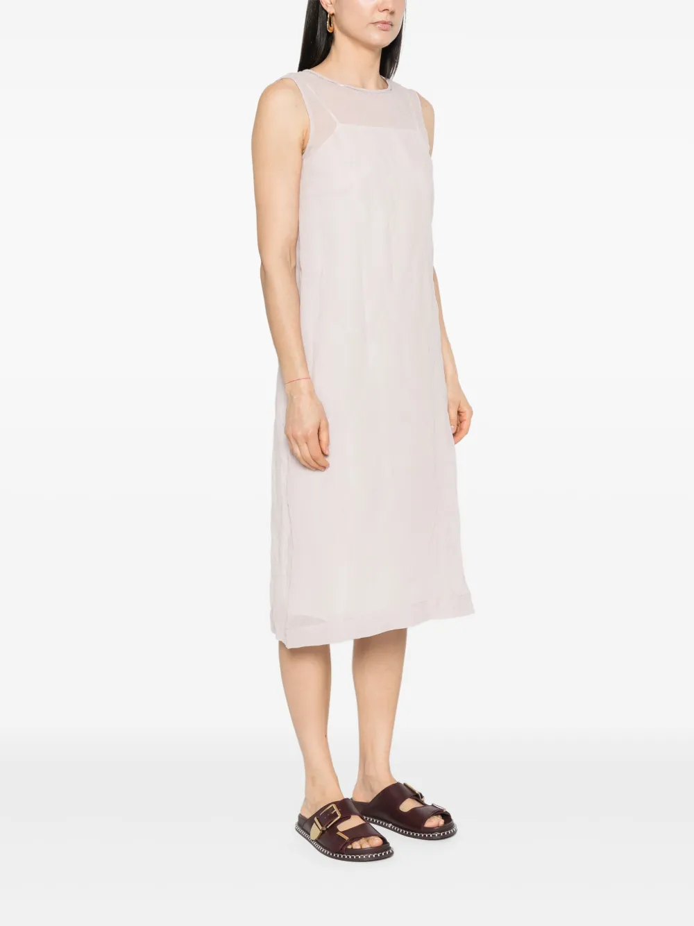 Shop Peserico Punto Luce-chain Midi Dress In Pink