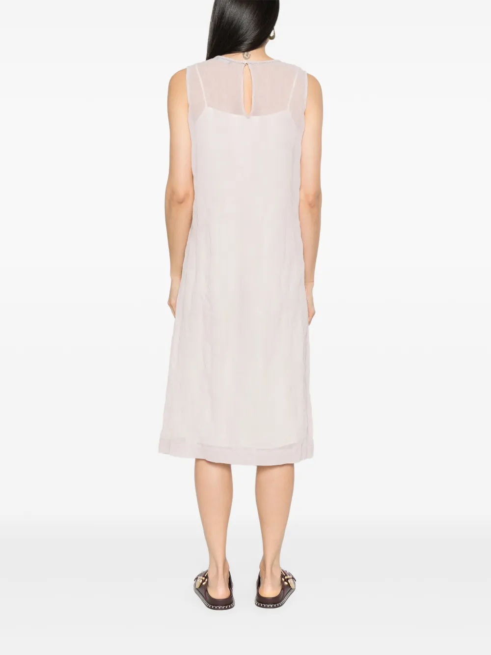 Shop Peserico Punto Luce-chain Midi Dress In Pink