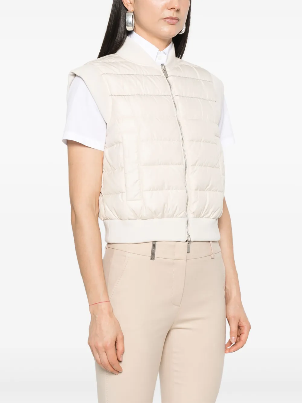 Peserico Sleeveless Down Gilet In Neutrals