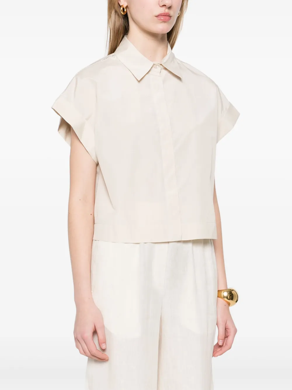 Peserico Shirt verfraaid met kralen Beige