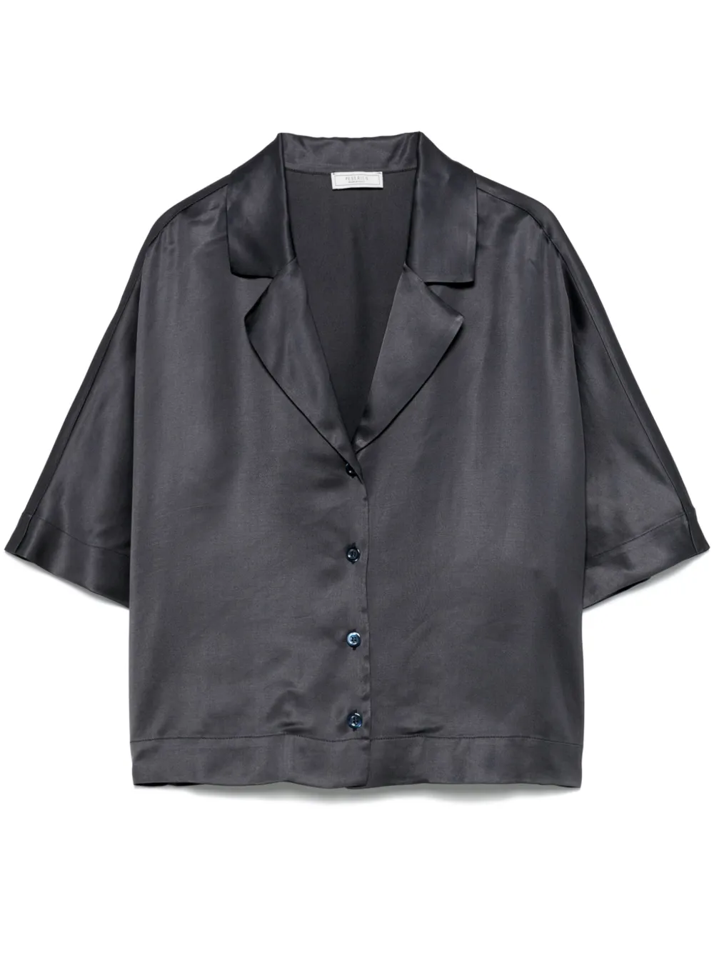 Shop Peserico Satin Shirt In Blue