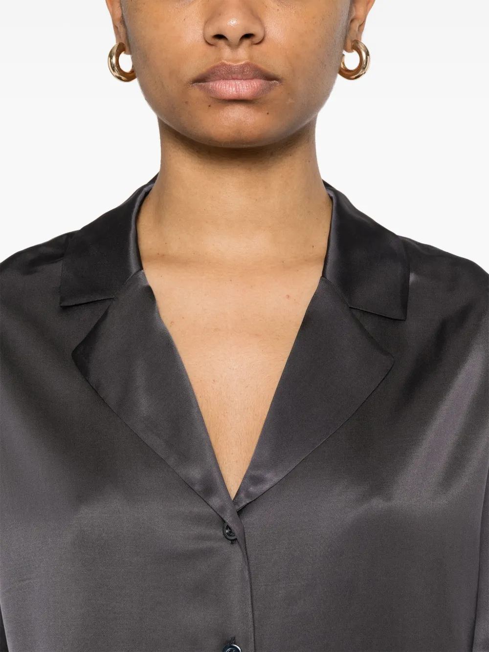 Shop Peserico Satin Shirt In Blue