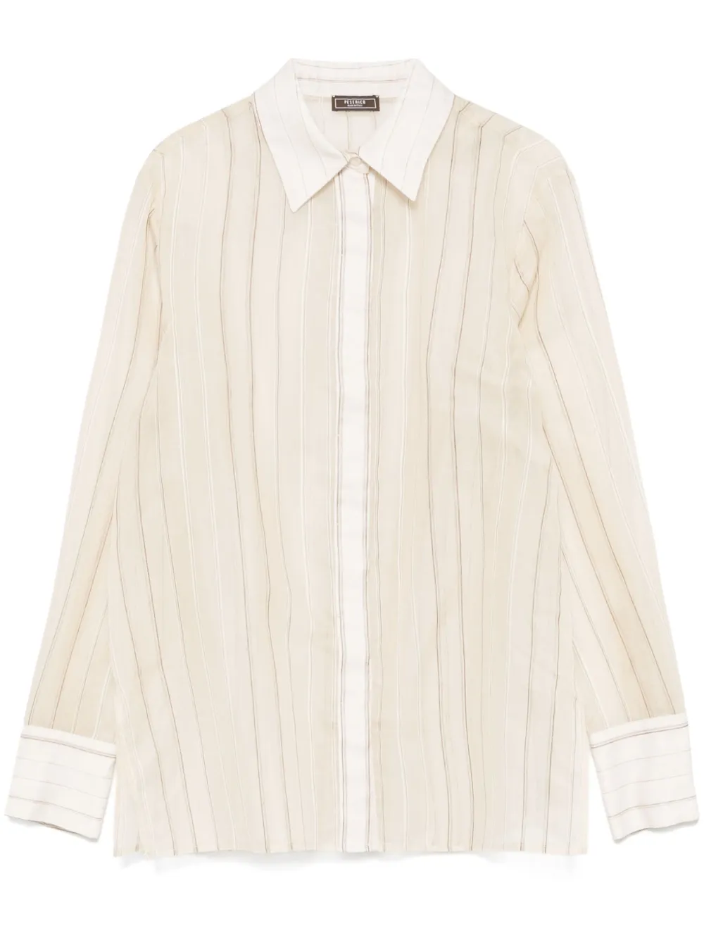 Peserico Gestreepte organza blouse Beige