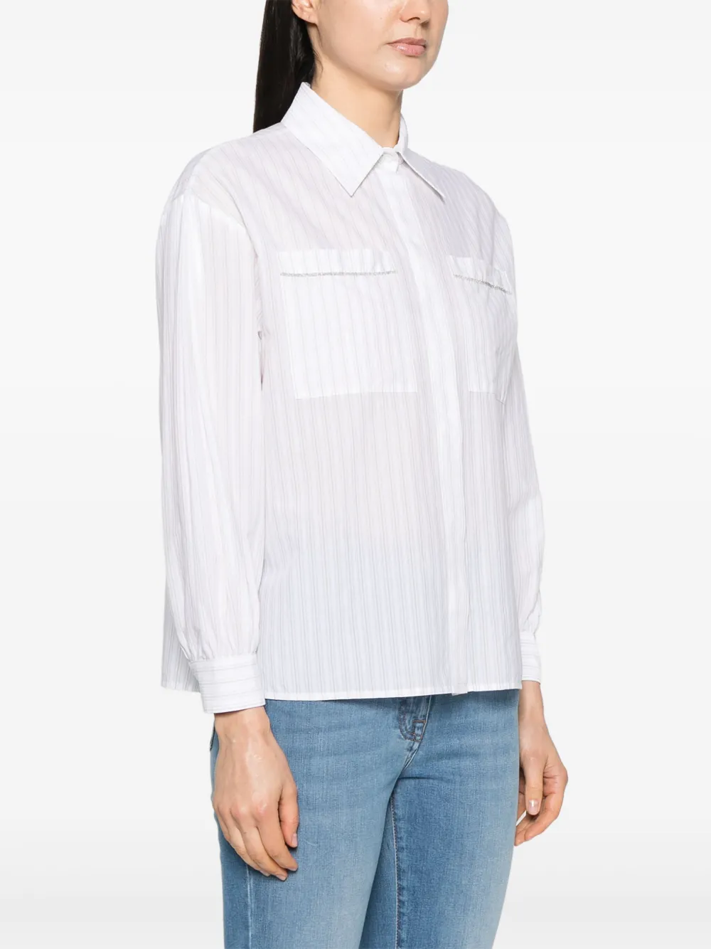 Peserico Gestreept blouse Wit