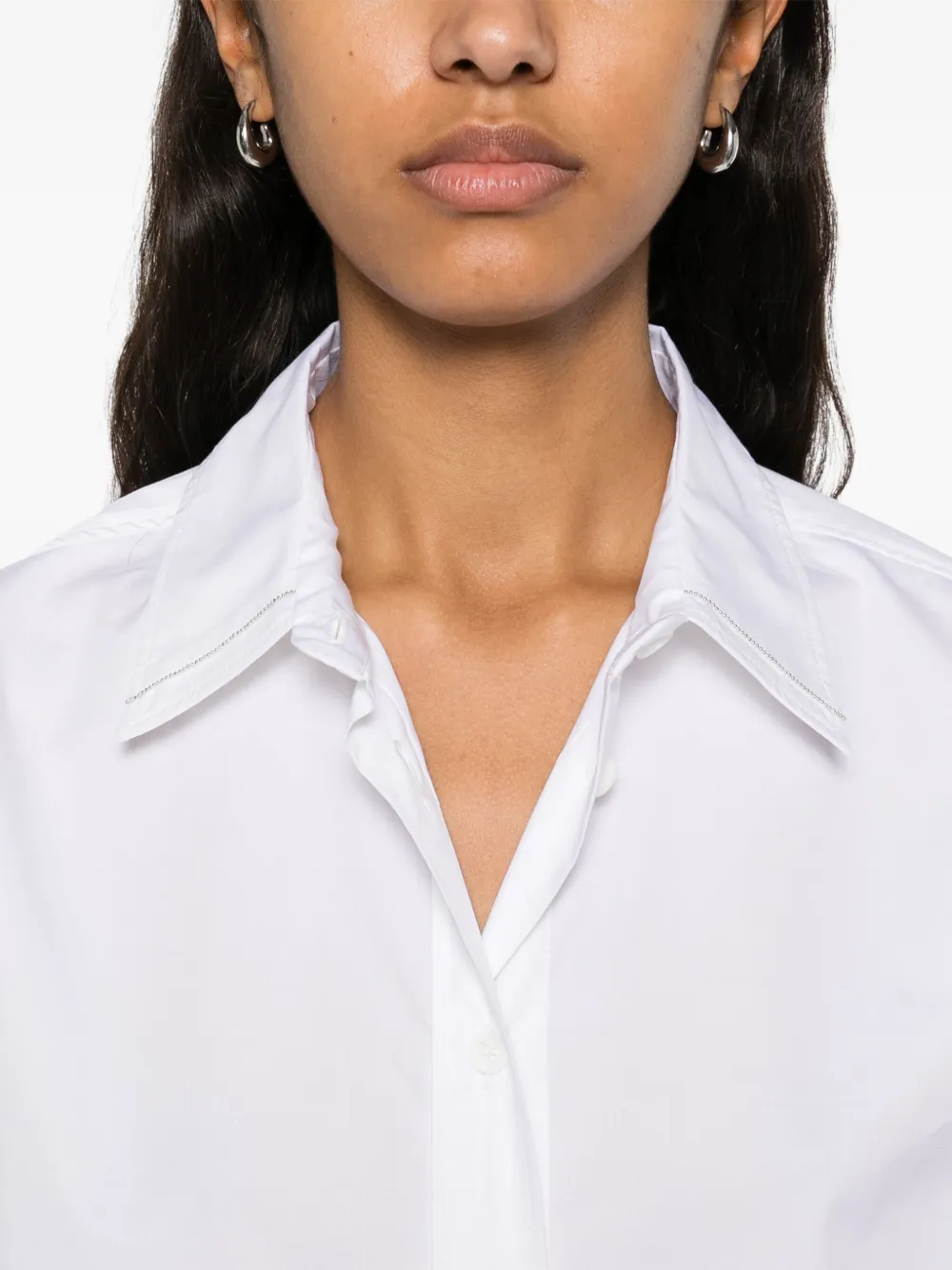 Shop Peserico Shirt Midi Dress In White