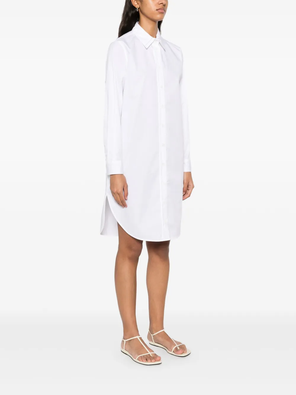 Shop Peserico Shirt Midi Dress In White