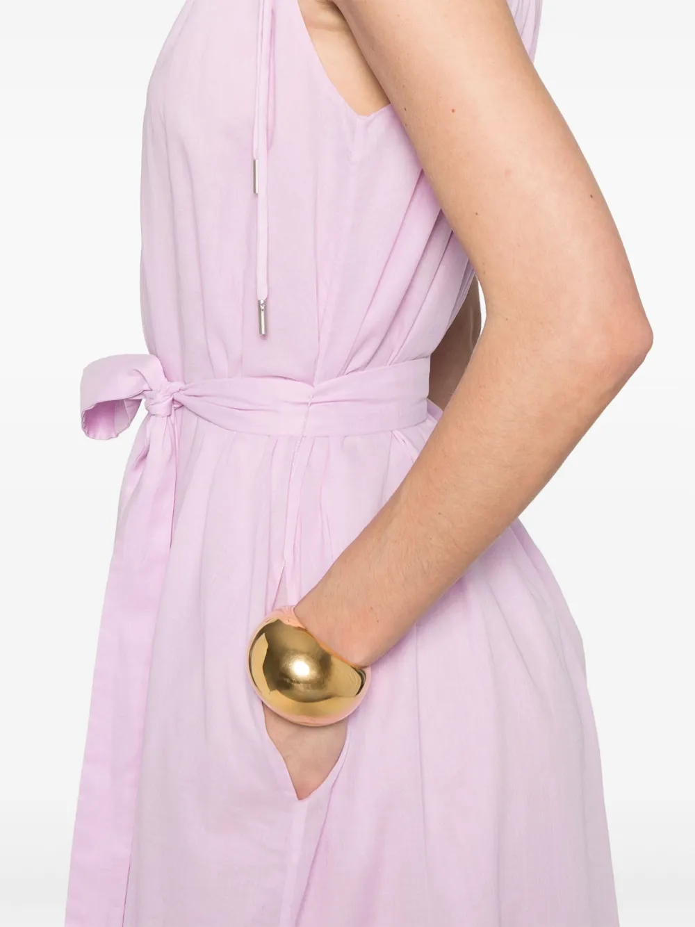 Shop Peserico Halterneck Midi Dress In Pink