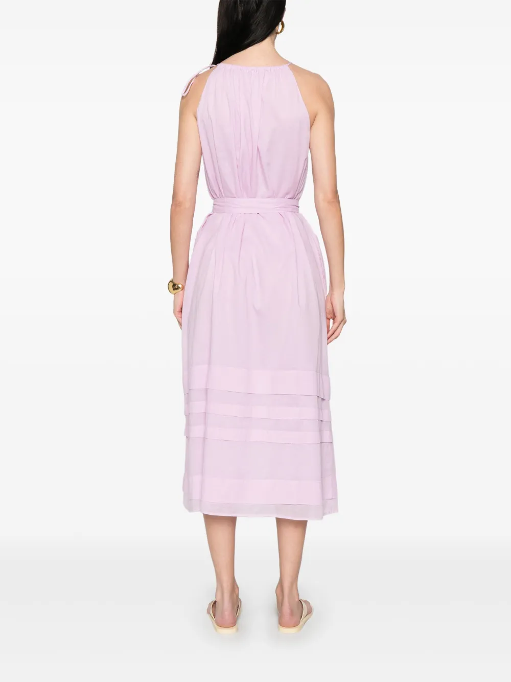 Shop Peserico Halterneck Midi Dress In Pink