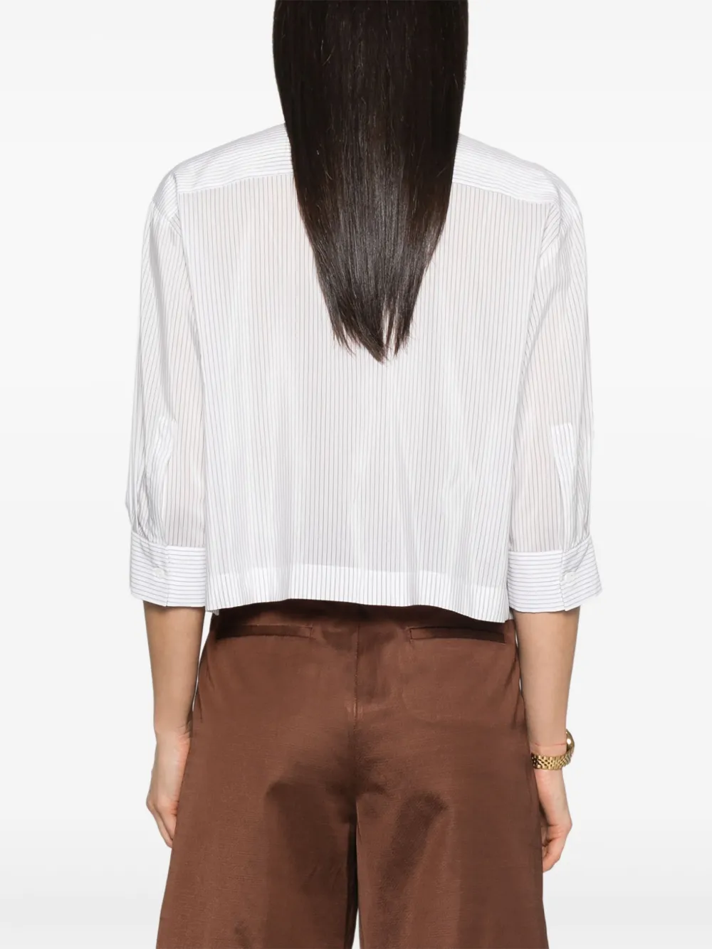 Shop Peserico Striped Shirt In White