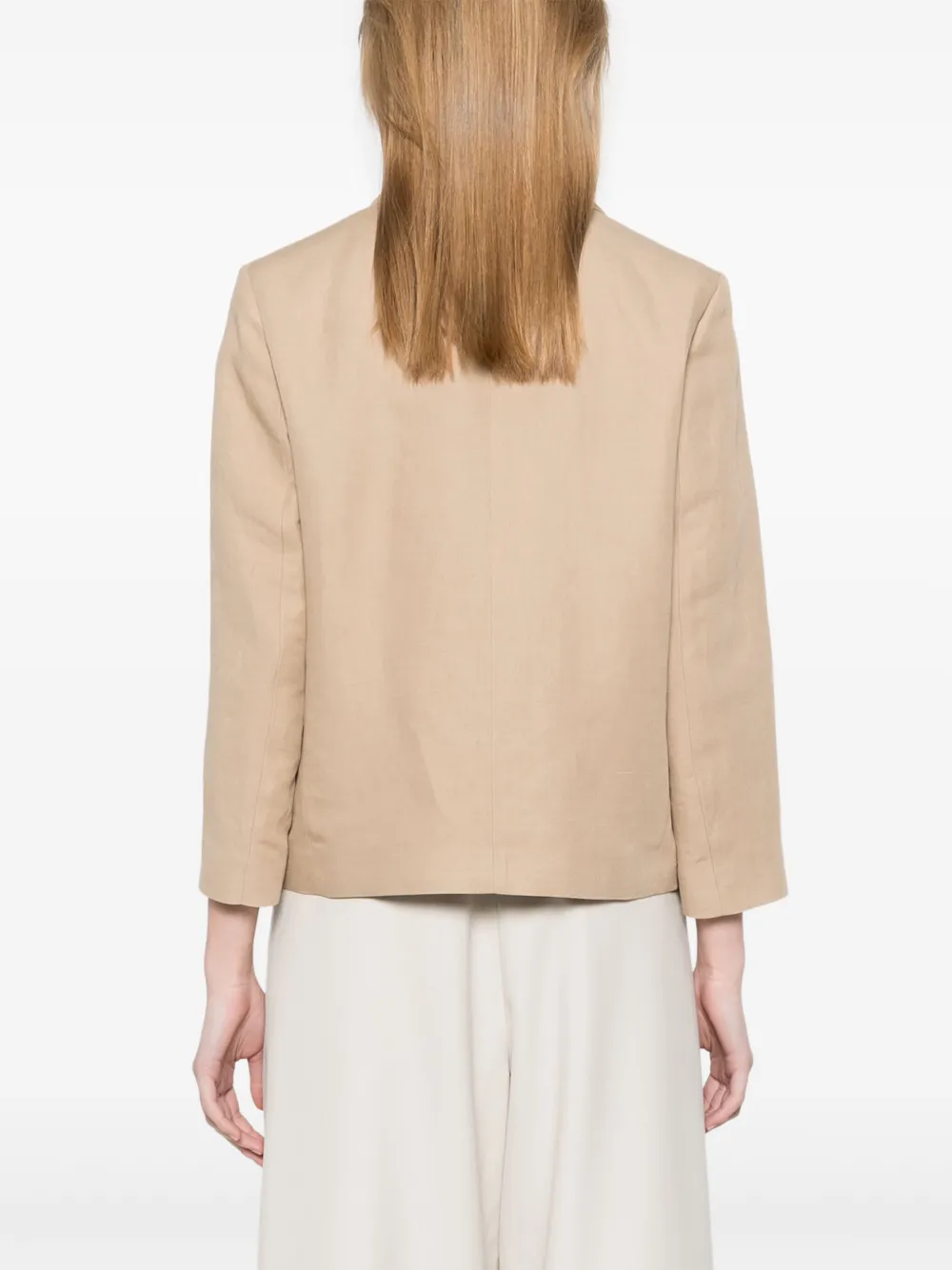 Shop Peserico Single-breasted Blazer In Neutrals