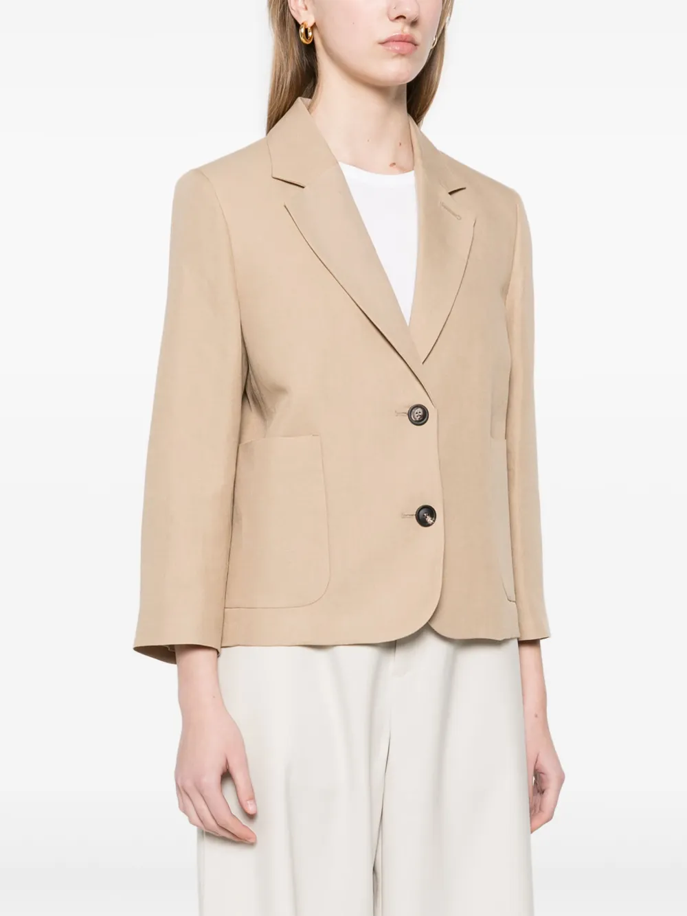 Shop Peserico Single-breasted Blazer In Neutrals