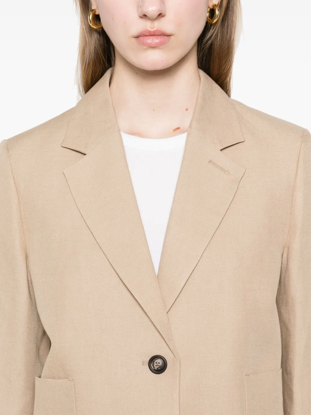 Shop Peserico Single-breasted Blazer In Neutrals