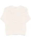 Peserico sequin-embellished top - Neutrals