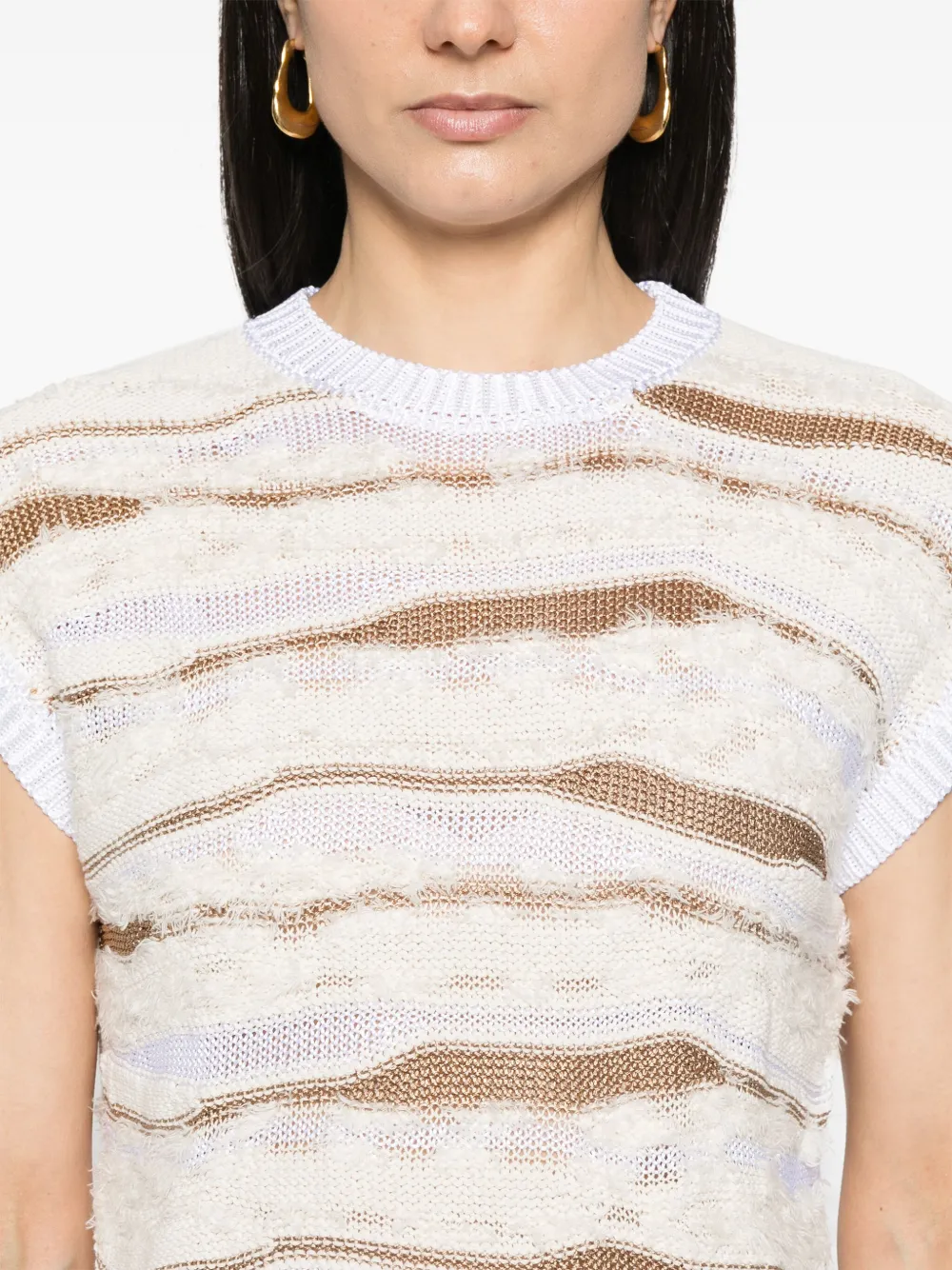 Peserico Gebreide spencer Beige