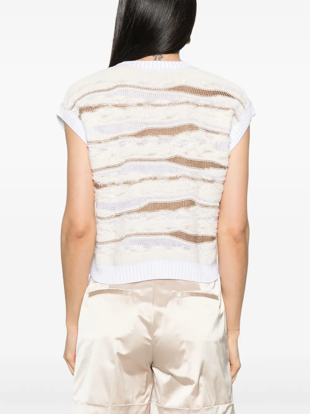 Peserico Gebreide spencer Beige