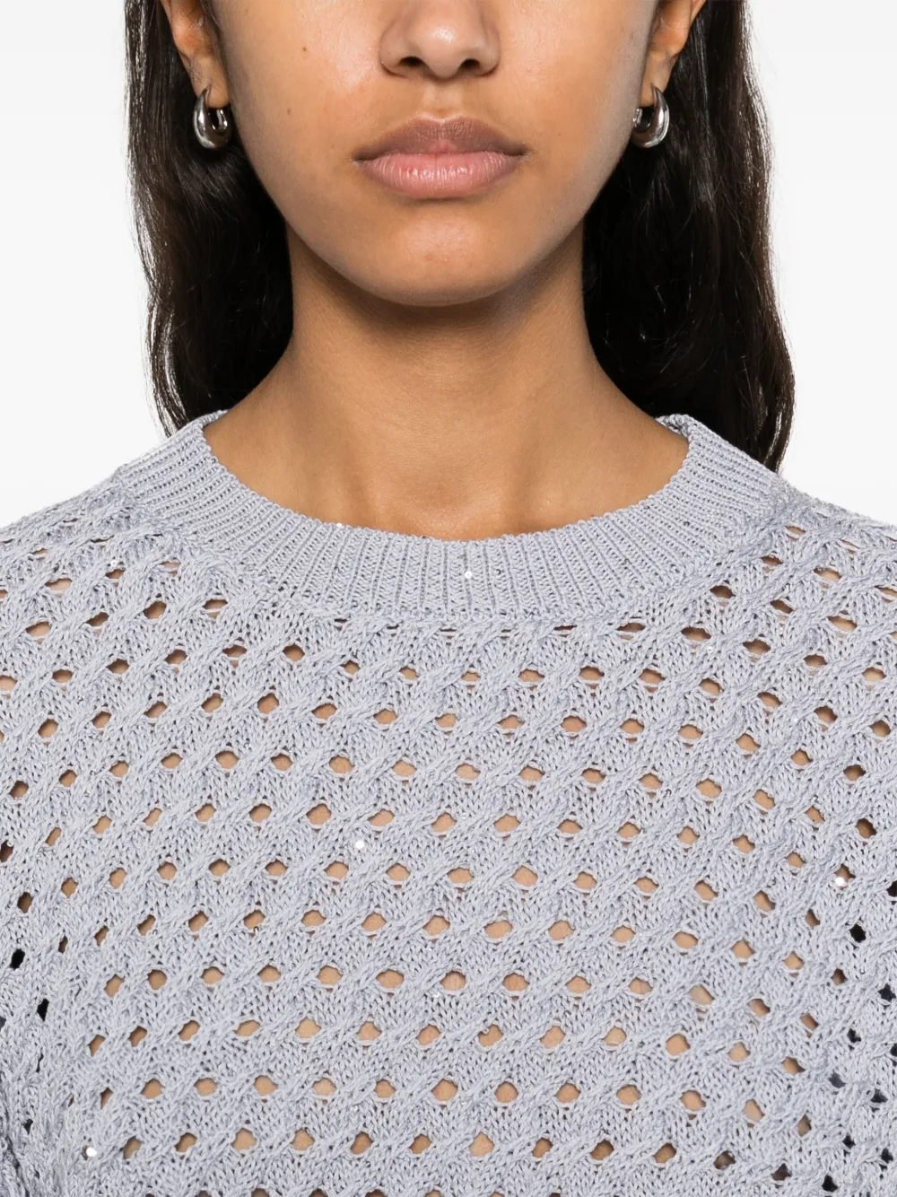 sequin-embellished top