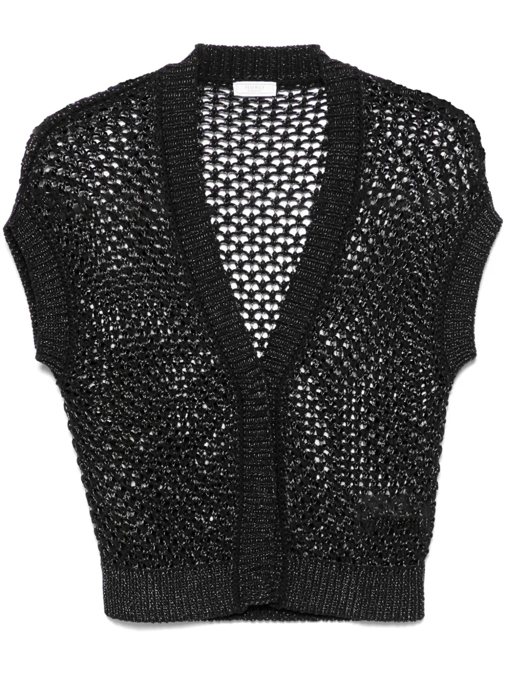 Shop Peserico Tricot-knit Cardigan In Black