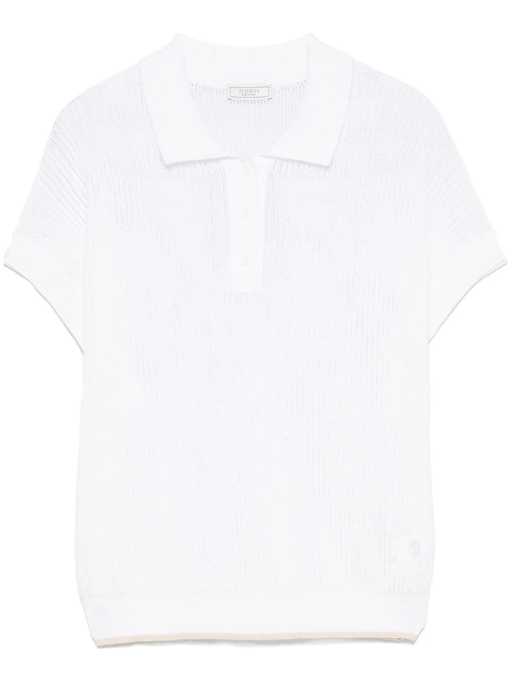 Peserico sequin-embellished polo top | White | Image 1