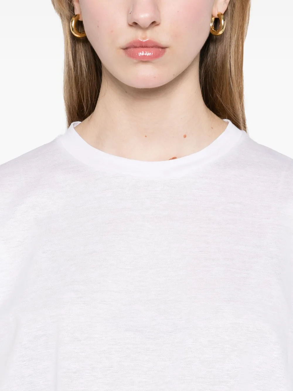 Shop Peserico Drawstring-hem T-shirt In White