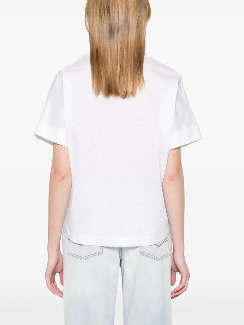 Shop Peserico Drawstring-hem T-shirt In White