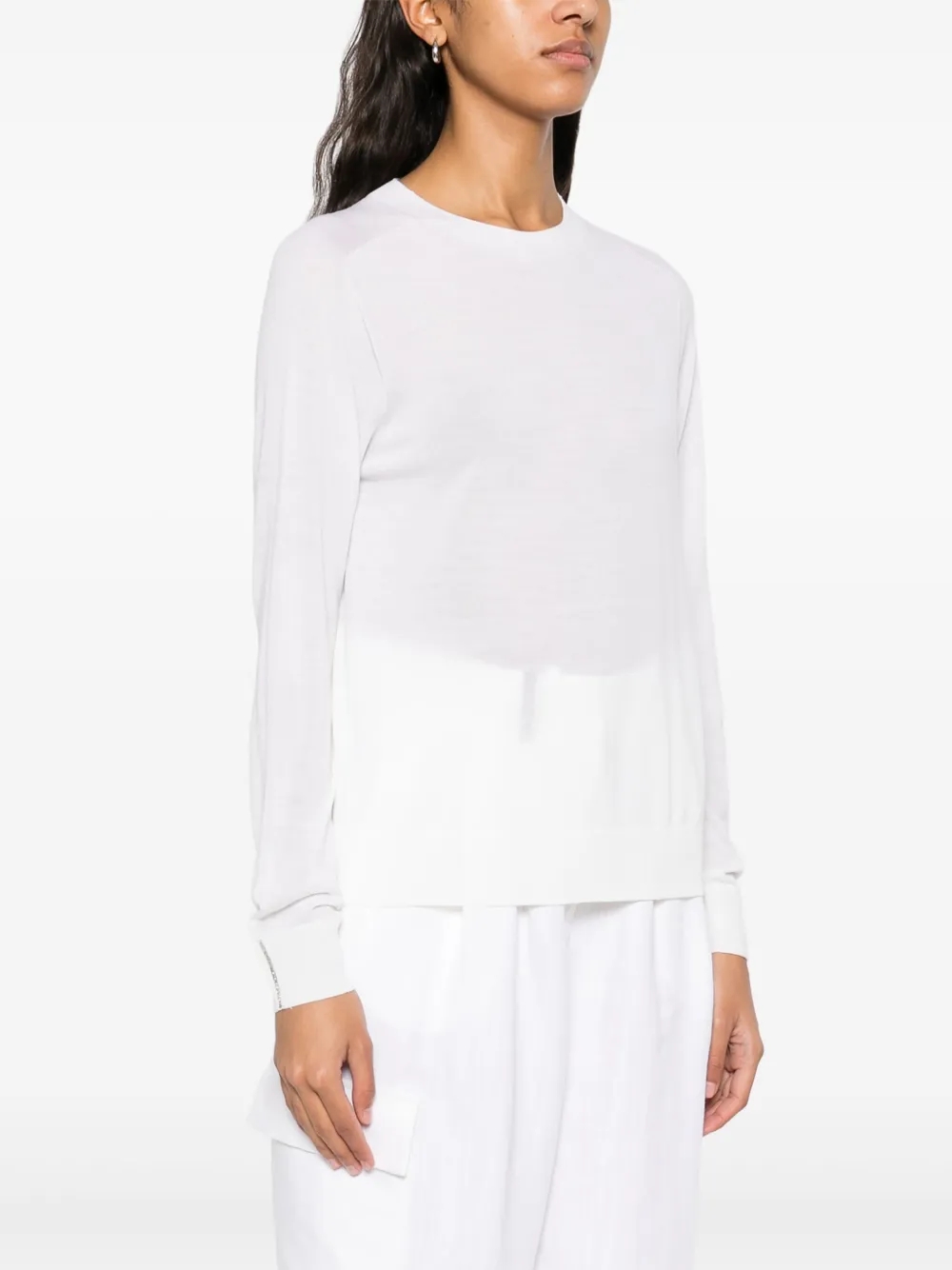 Shop Peserico Fine-knit Top In White