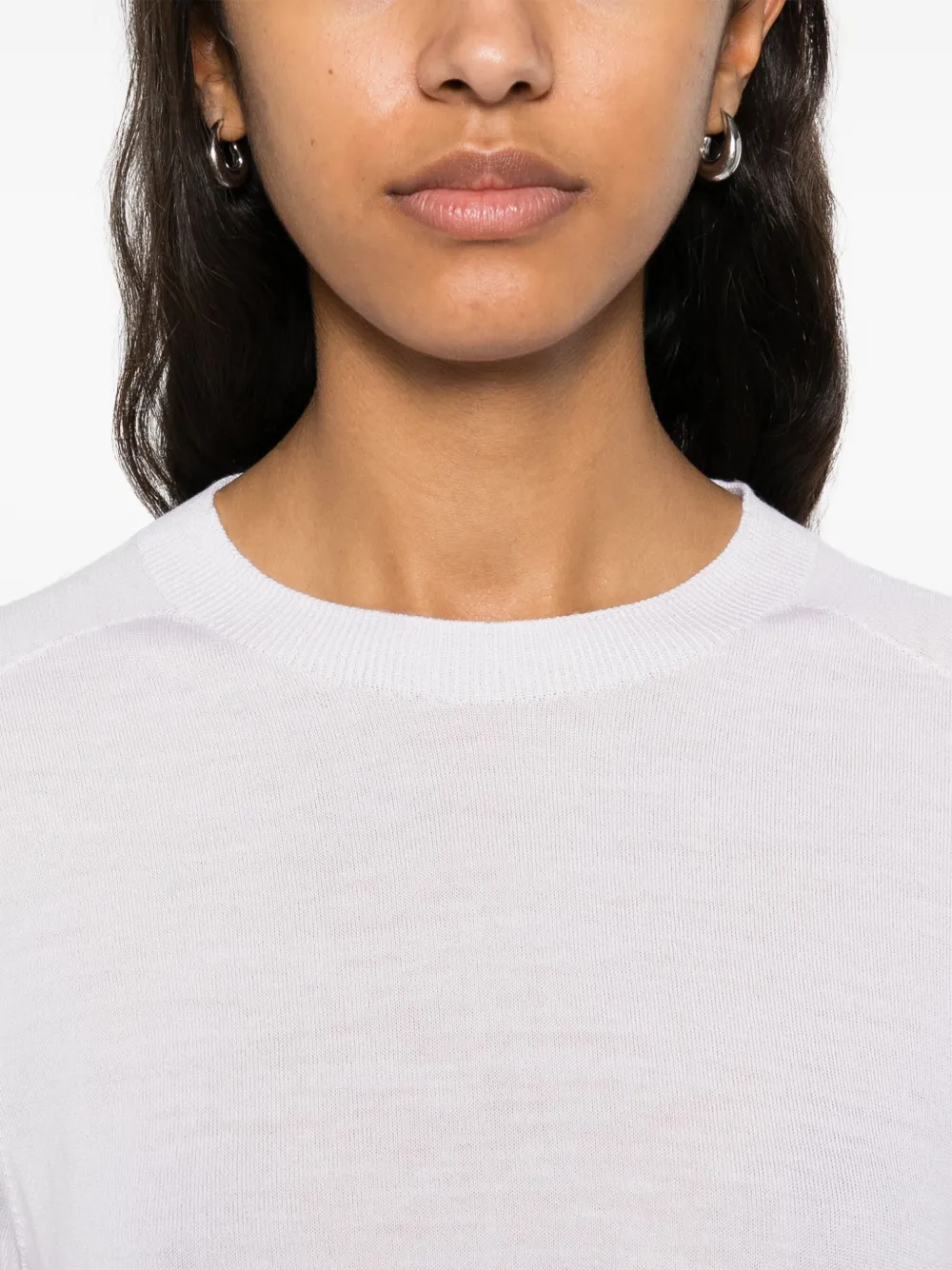 Shop Peserico Fine-knit Top In White
