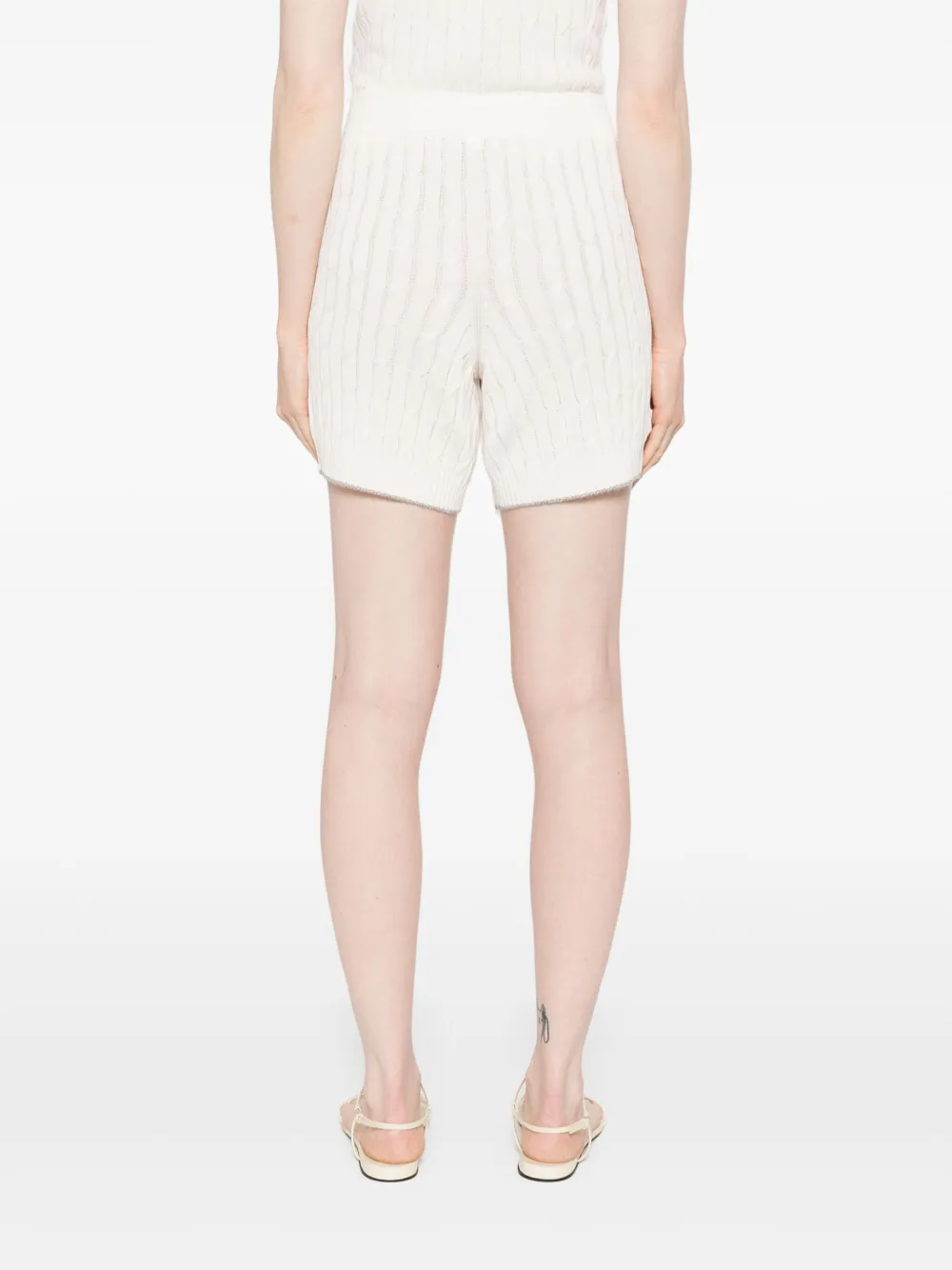 Peserico Kabelgebreide shorts Wit