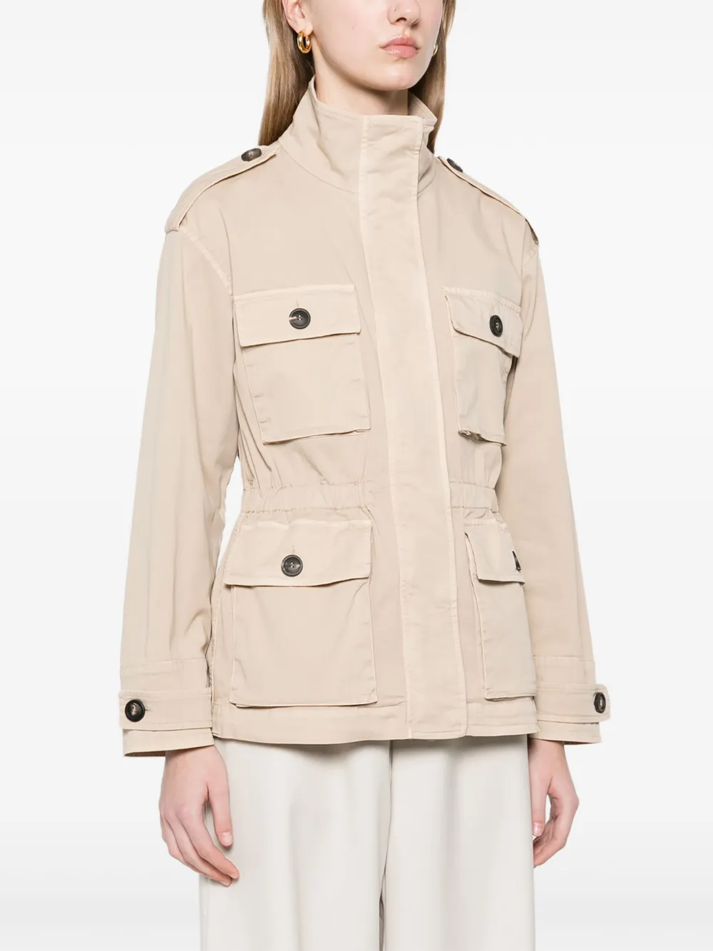 Shop Peserico Gabardine Jacket In Neutrals