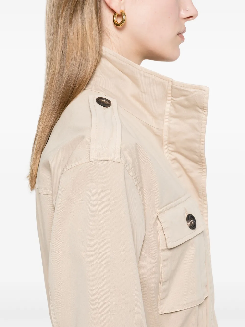Shop Peserico Gabardine Jacket In Neutrals