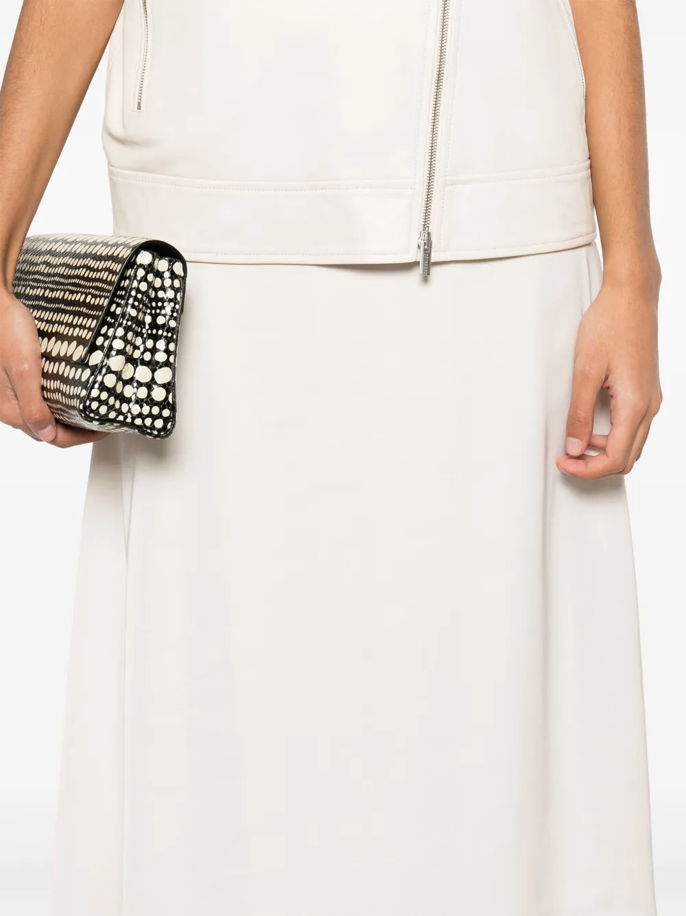 Shop Peserico Satin Midi Skirt In White