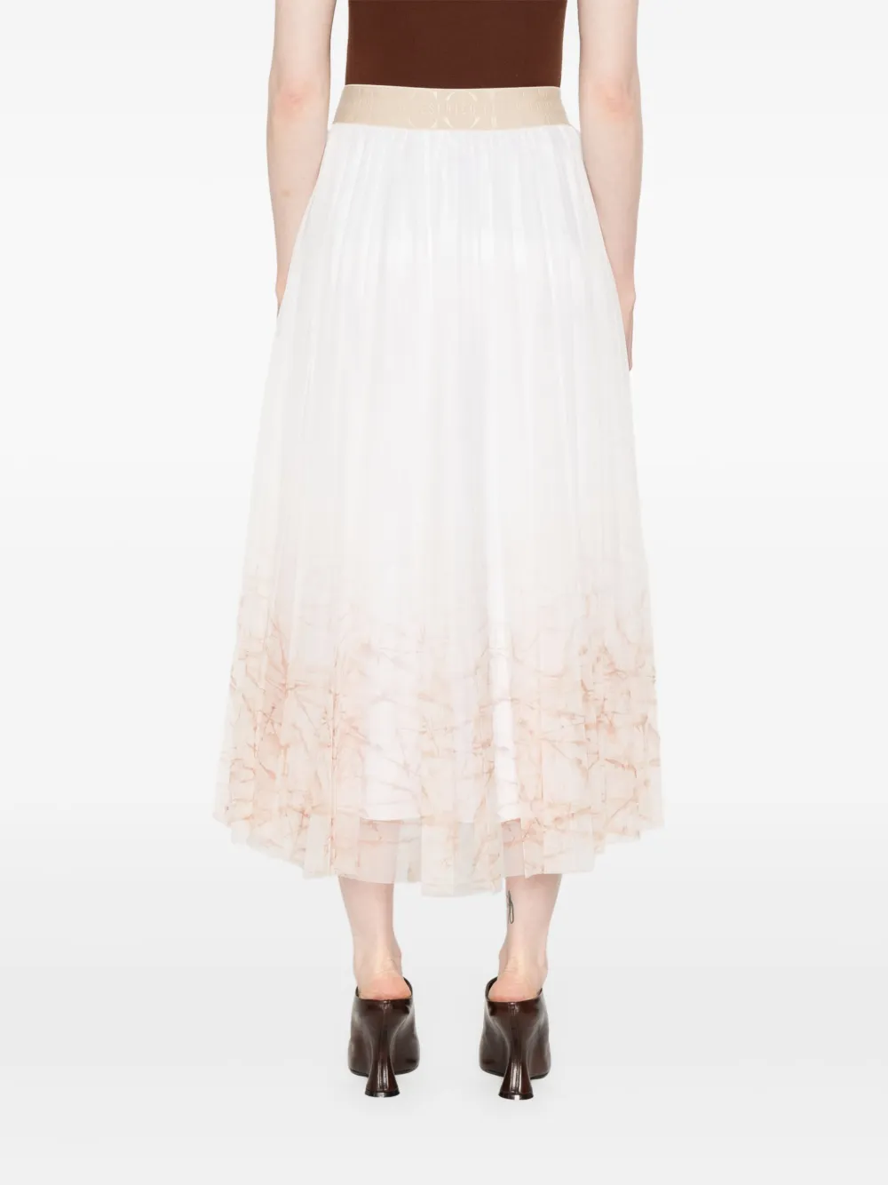 Peserico Voile midi-plooirok Wit