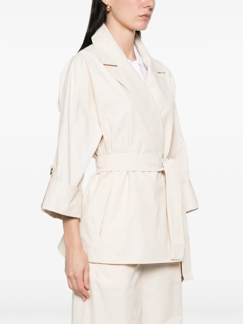 Peserico Jas met riem Beige