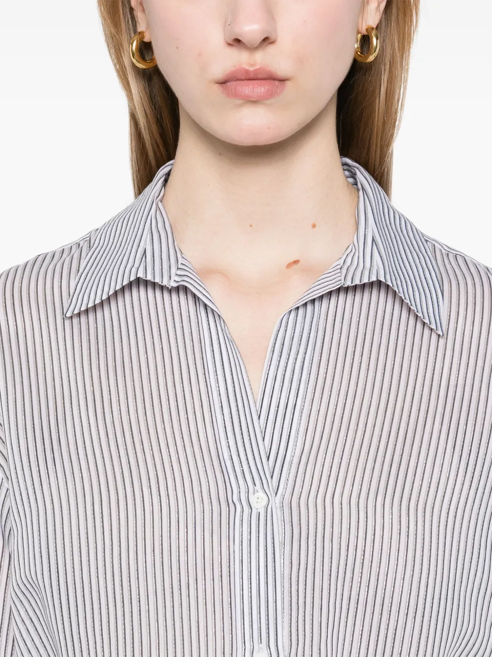 Shop Peserico Striped Shirt In White