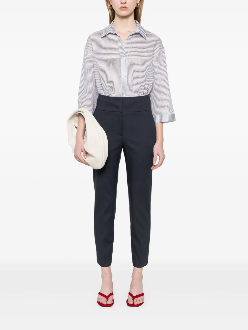 Peserico Gestreept blouse - Wit