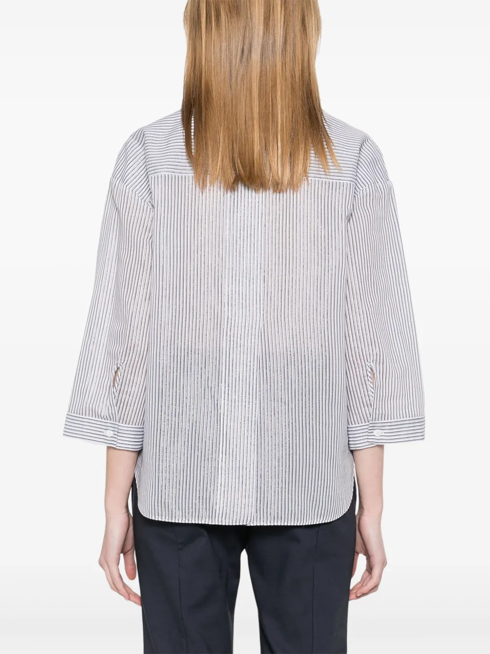 Shop Peserico Striped Shirt In White