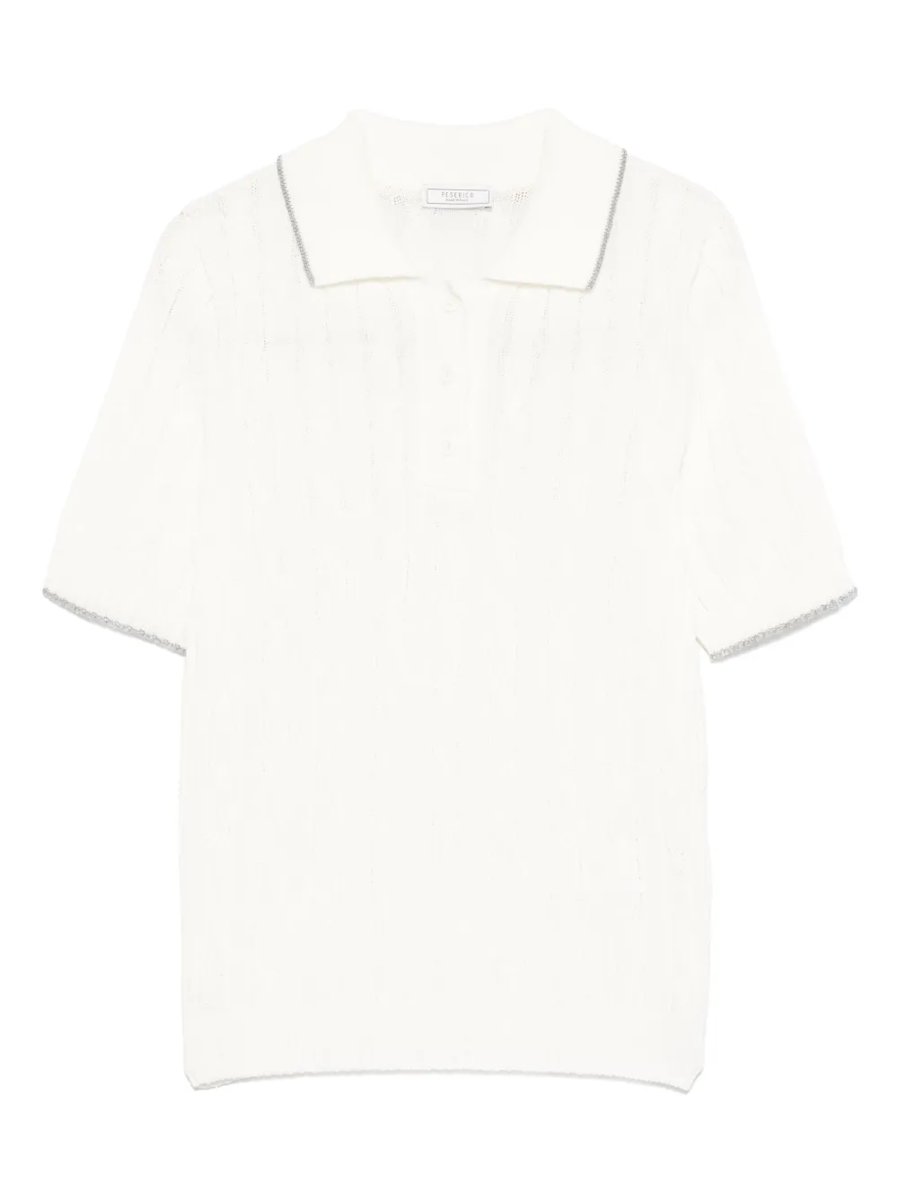 cable-knit polo shirt