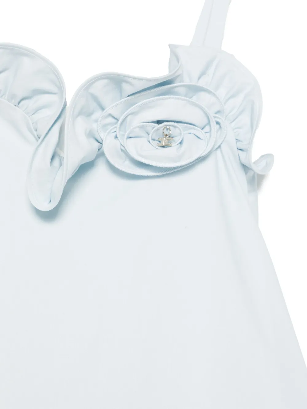 Elisabetta Franchi La Mia Bambina Jurk met bloemenpatch Blauw