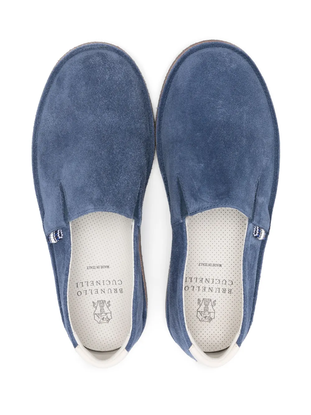 Brunello Cucinelli Kids Suède loafers Blauw