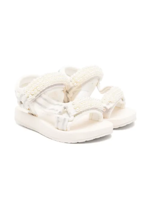 Monnalisa sandalias con detalle de perlas artificiales